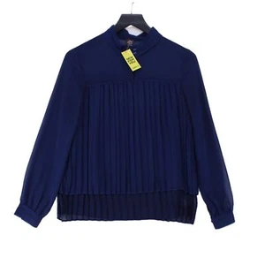 Miss By Captain Tortue Women's Top M Blue 100% Polyester Basic - Picture 1 of 5