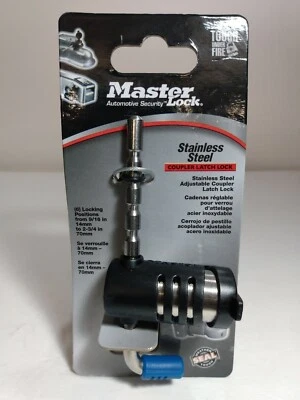 Master Lock Adjustable Coupler Latch Lock, Stainless Steel #2847DATSC - Image 1 of 2