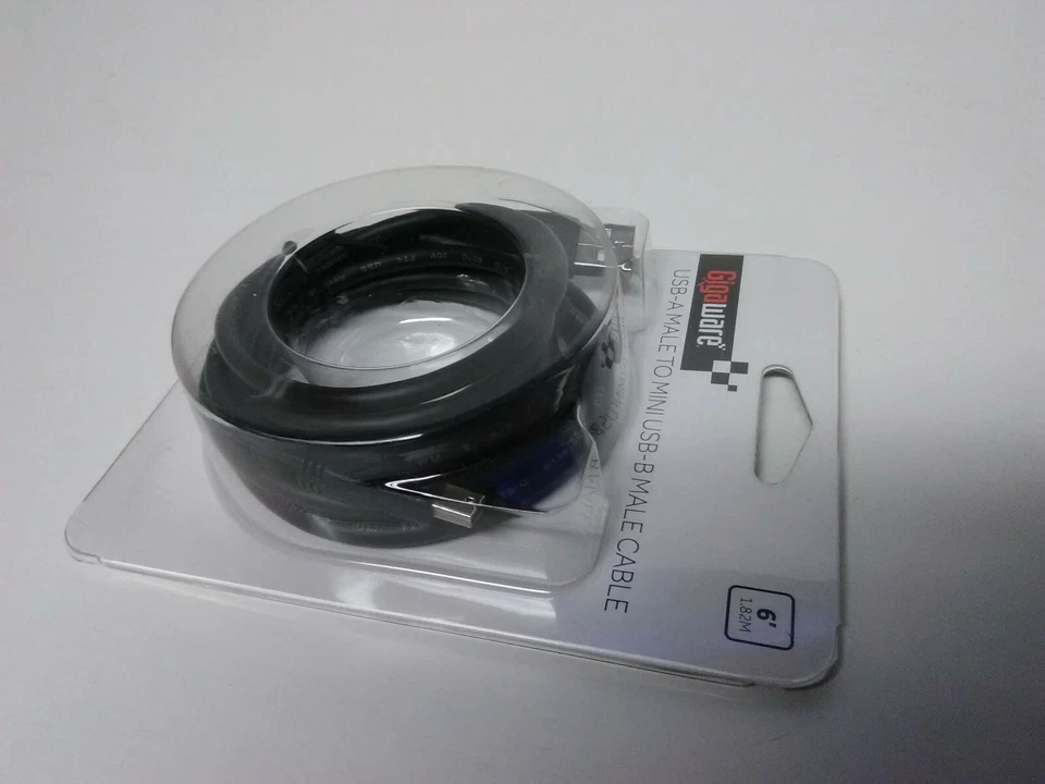 Gigaware 6 Foot USB-A Male to Mini USB-B Male Cable PC/ MAC USB *** Ships in USA - Image 1 of 4
