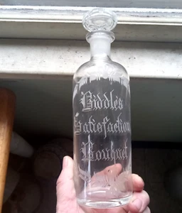 BIDDLE'S SATISATION BOUQUET FANCY WHEEL CUT 1880s COLOGNE BOTTLE FT.WAYNE,IND - Bild 1 von 9