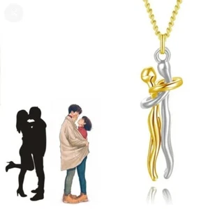 Love Pendant Necklace Women Jewellery Gift Couple Hug Chain Fashion - Picture 1 of 4