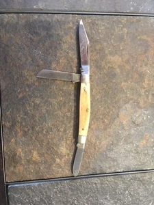 "The Executive III" German Silver Bolster 440 Stainless Steel Folding Knife Bone - Picture 1 of 12