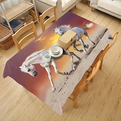 3D Horses 5 Tablecloth Table Cover Cloth Birthday Party AJ WALLPAPER UK Lemon - Image 1 of 4