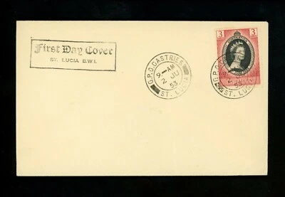 Postal History St. Lucia #156 FDC QEII Queen Elizabeth Coronation 1953 Castries - Image 1 of 2