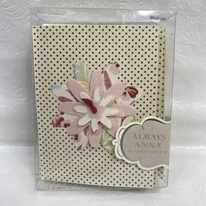 Always Anna by Anna Griffin 3D Layered Pink Flowers Blank Inside Notecards 8 Ct - Picture 1 of 6