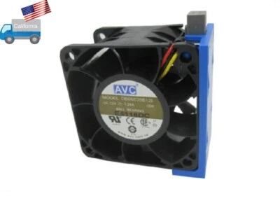 AVC 60/60/38 mm 8000RPM 53CFM 3pin Hot-Swap Modular Server Case Fan DB06038B12L - Image 1 of 4