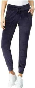 32 Degrees Heat Women's Velour Jogger Pants (Purple Navy, Medium) NEW W TAG - Picture 1 of 4