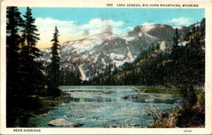 Postal Frontera Blanca Lago Ginebra Wyoming WY Big Horn Montañas cerca de Sheridan - Imagen 1 de 2