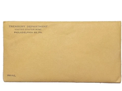 1961 Proof Set | US Mint Product |n Sealed Envelope, OGP, "FREE SHIPPING" Cover