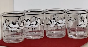 H.J. Stotter Crane Bird Acrylic Glasses Set of 4 Vintage Barware Stackable USA - Picture 1 of 7