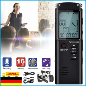 16GB Digitales Diktiergerät Mini Ein-Klick-Aufnahme Audio Recorder Aufnahmegerät - Bild 1 von 14