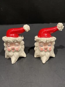 Juego de coctelera de sal y pimienta cabeza de Santa con borde de espagueti vintage de los años 60 - Imagen 1 de 7