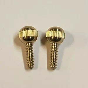 SET OF 2 SOLID BRASS BALL HEAD THUMB SCREWS 1/2" LONG 8/32 THREAD NEW 55291J - Picture 1 of 5