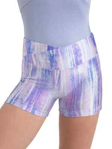 Capezio Child Girls Mermaid Magic Pearl Gymnastics Shorts 12116C Lilac Tie Dye - Picture 1 of 1