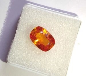 Cojín de zafiro naranja Fanta natural certificado de 4,95 quilates Montana piedras preciosas sueltas - Imagen 1 de 10