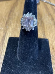 Pink Ice Cocktail Ring Size 6 Sterling - Picture 1 of 9