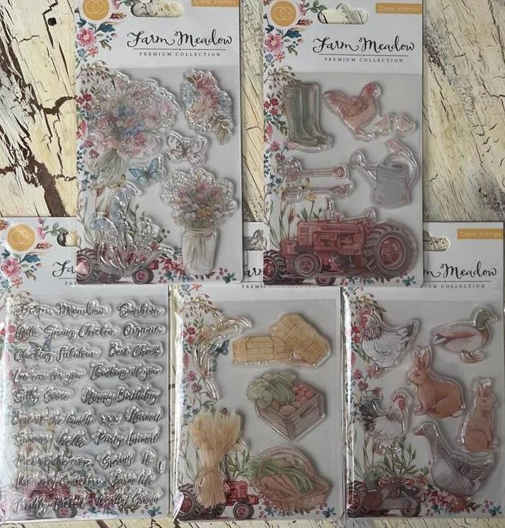 Craft Consortium A5 Clear Rubber Stamp All 5 Sets of Farm Meadow