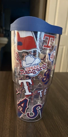 Texas Rangers Tervis Travel Mug Tumbler 24 oz with lid & Lifetime Warranty Cover