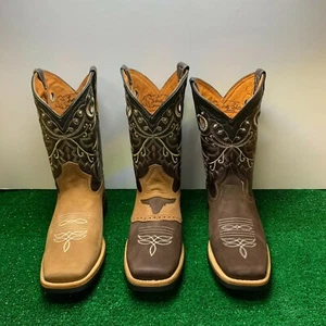 Herren Western Rodeo Leder Stiefel Bota Cowboy Vaquera Cuero Piel Handgefertigt 700 - Bild 1 von 15