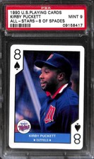 1990 U.S. PLAYING CARD ALL-STAR 8 OF SPADES  KIRBY PUCKETT PSA 9 09158417