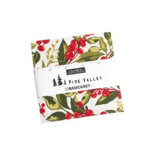 Moda PINE VALLEY Basic Grey CHARM PACK 42- 5" squares Quilt Fabric CHRISTMAS - Picture 1 of 6
