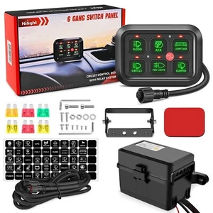 Nilight 6 Gang Switch Panel Universal Circuit Control Relay System with Fuse ... - Picture 1 of 9