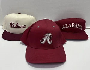 Gorra de fútbol americano Alabama paquete de 3 guiones snapback bordado rojo carmesí marea SEC - Imagen 1 de 12