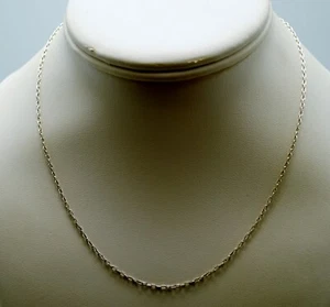 STERLING SILVER CABLE CHAIN LINKED NECKLACE 16.0" #121 - Picture 1 of 3