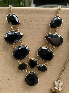 Black And Gold Acrylic Necklace - Picture 1 of 5