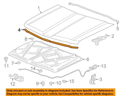 Chevrolet GM OEM 2016 Silverado 1500 capó-sello de resistencia delantera 23412415 Foto 1 de 2