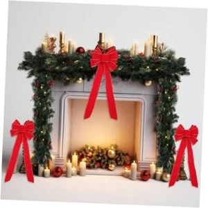 9 Feet Prelit Artificial Christmas Garland with Lights and 5 Red Christmas - Picture 1 of 8
