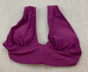 Bikinx Smooth Deep V Bikini Swimsuit Top Womens size XL Eggplant Purple Tie Back - Picture 1 of 11