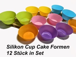 12 Muffin Backformen Muffinform Cup Cake Kuchen Silikonform BPA Frei - Bild 1 von 3