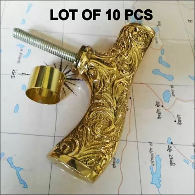 Lote de 10 piezas mango de cabeza derby con acabado pulido de latón para bastón/regalo de caña Foto 1 de 4