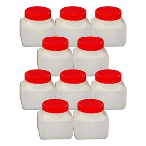 Juego de 10 botellas de plástico 250 ml botella de cuello ancho recipiente lata de plástico con tapa - Imagen 1 de 3