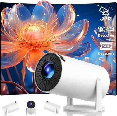 Portable Android Projector 5G WiFi Mini Smart Projector HDMI Office Home Theater - image 1 of 4