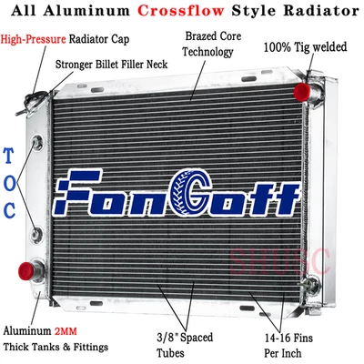 Radiador de aluminio de 3 filas para Ford Mustang GT SVT LX Foxbody 1979-1993 5,0 L V8 Foto 1 de 4