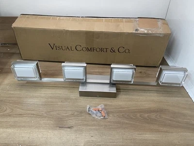 Visual Comfort 700BCKMD4SLED930 41.4W 4-Light Vanity Fixture in, Satin Nickel - Image 1 of 4