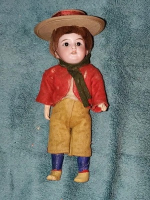 Очаровательная АНТИКВАРНАЯ КУКЛА ARMAND MARSEILLE 1894 С НЕГЛАЗУРОВАННОЙ ГОЛОВОЙ 8 дюймов оригинальная одежда - Изображение 1 из 4