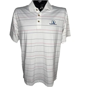 PEBBLE BEACH Polo Shirt Mens Large White Golf Dry-Luxe Performance Stretchy Tech - Picture 1 of 9