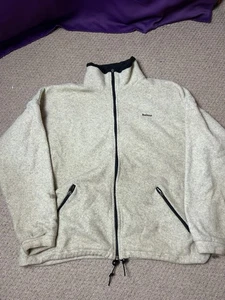 Barbour Vintage Mens Size XXL Oatmeal Zip Up Fleece Polartec 90s Outdoor Farming - Picture 1 of 9