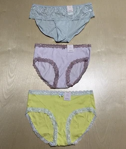 Auden Women's Size Medium Soft Breathable Stretchy Floral Hipster Panties 3 Pack - Photo 1/9