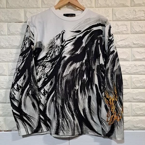 T-shirt manica lunga Karakuri Damashii Nakatsuka Phoenix Ink Art L uomo cotone 100 - Foto 1 di 9