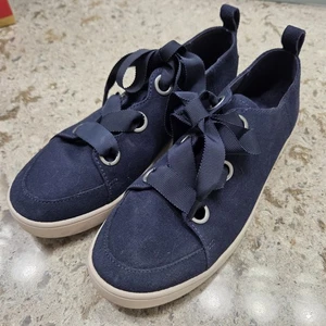 Koolaburra By Ugg Blue Canvas Womens Sneakers With Ribbon Laces Size 8 - Picture 1 of 11