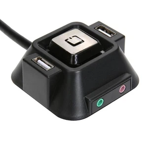 Étui de Bureau Switch Double Ports USB Bouton de Réinitialisation de Puissance LED - Photo 1/6