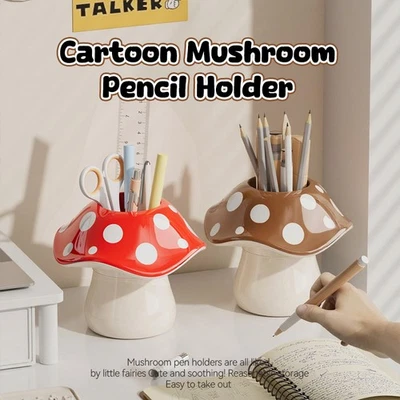 Polka Dot Mushroom Storage Box For Student Dormitory Desk Storage - Immagine 1 di 4