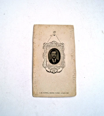 Gemtype Tintype of Civil War Soldier Geo. W. Bence, Co. A. 77 Pa. Vol. Infantry - Image 1 of 3