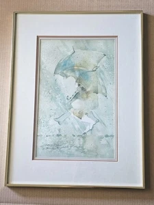 Regenwanderer von Rosemary MacBird (Laguna Beach) Original Aquarell Gemälde - Bild 1 von 5