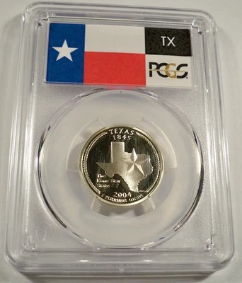 2004-S 25c SILVER PCGS PR70DCAM TEXAS QUARTER PROOF DEEP CAMEO PR 70 DC - Image 1 of 4