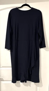 J Jill Ponte Kleid Damen große dunkelblau Taschen Rüschensaum NEU - Bild 1 von 10